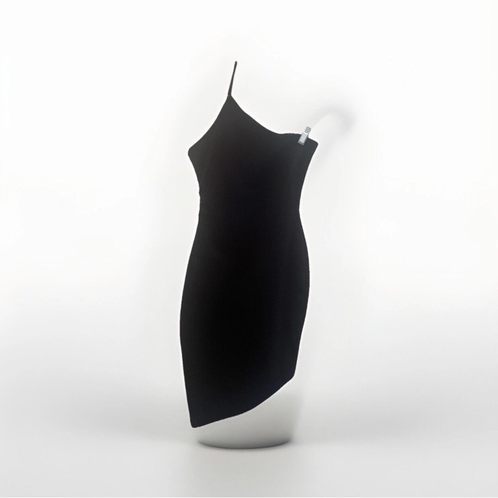 NWT - AX Paris Navy Asymmetric One Shoulder Bodycon Midi Dress Size 4 US